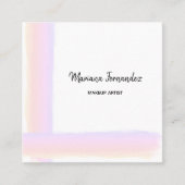 Waterverf gekleurde penseellijn snijdt artiest vierkante visitekaartje (Voorkant)