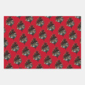 Waterverf gekleurde pinnen op kerstrood inpakpapier vel (Voorkant 2)