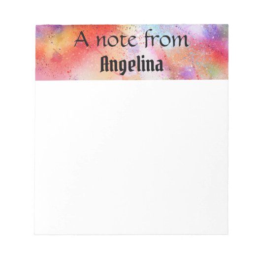 Waterverf gekleurde plons notitieblok (Voorkant)