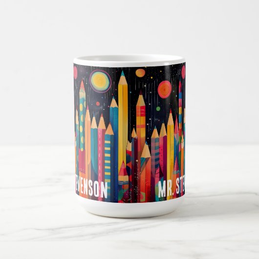 Waterverf gekleurde potloden, aangepaste leraar ca koffiemok (Center)