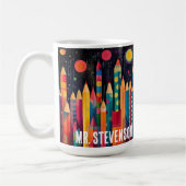 Waterverf gekleurde potloden, aangepaste leraar ca koffiemok (Links)