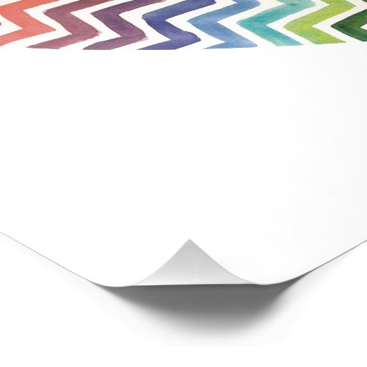 Waterverf gekleurde regenboogkavron — Heart afdruk (Hoek)