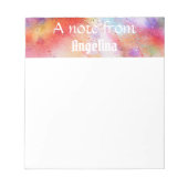 Waterverf gekleurde splash witte thypografie notitieblok (Voorkant)