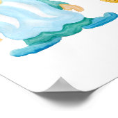 Waterverf gekleurde tuingnomen poster (Hoek)