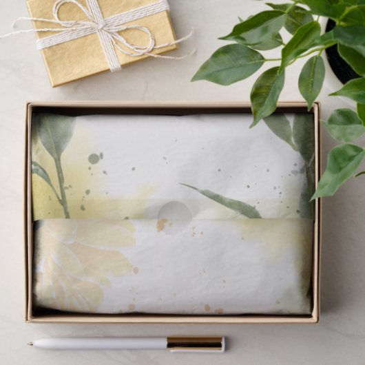 Waterverf Gele anjers ontkoppeling Tissuepapier (Geschenk)