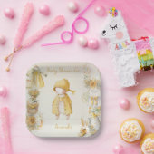 Waterverf gele baby papieren bordje (Feest)