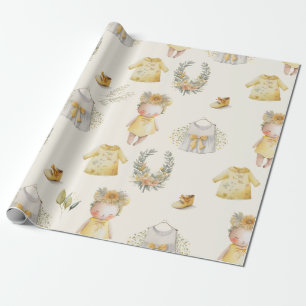 Waterverf gele baby verpakkingspapier cadeaupapier