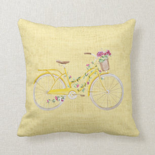 Waterverf gele bike kussen