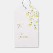 Waterverf  Gele Bloem Cadeaulabel (Achterkant)