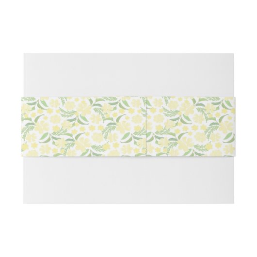 Waterverf Gele Bloem Uitnodigingen Wikkel (Achterkant Voorbeeld)