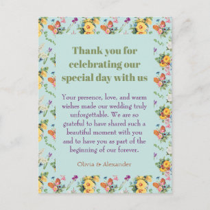 Waterverf Gele Bloemen & Bloemmotief Ontwerp Briefkaart