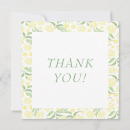 Waterverf Gele Bloemen bruiloft Dank u kaart