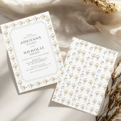 Waterverf Gele Bloemen Huwelijk Kaart