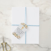 Waterverf Gele Bloemen Schattigee Primera Communie Cadeaulabel (Met Touw)