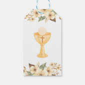 Waterverf Gele Bloemen Schattigee Primera Communie Cadeaulabel (Achterkant)