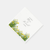 Waterverf Gele Bloemen Tuin Witte Huwelijk Servet (Hoek)