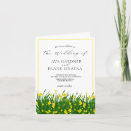 Waterverf Gele Bloementuin met Fotobruiloft