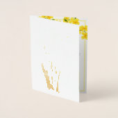 Waterverf Gele Bloementuin met Fotobruiloft Folie Kaarten (Voorkant)