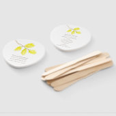 Waterverf gele catkins bruiloft programma fans handwaaier (Niet-gemonteerd)