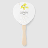 Waterverf gele catkins bruiloft programma fans handwaaier (Achterkant)