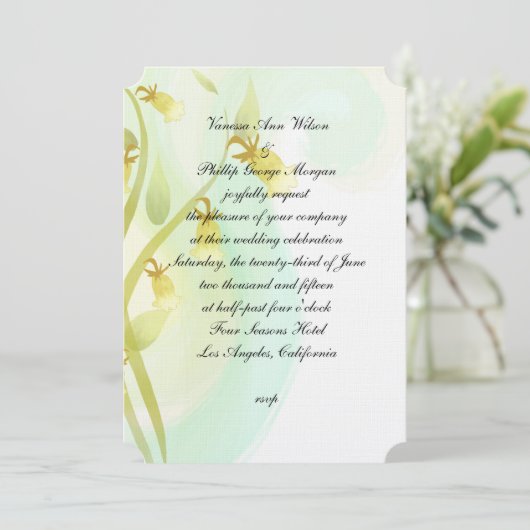 Waterverf gele cellen kaart (Staand voorkant)