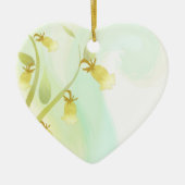 Waterverf gele cellen keramisch ornament (Voorkant)