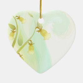 Waterverf gele cellen keramisch ornament