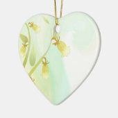 Waterverf gele cellen keramisch ornament (Links)