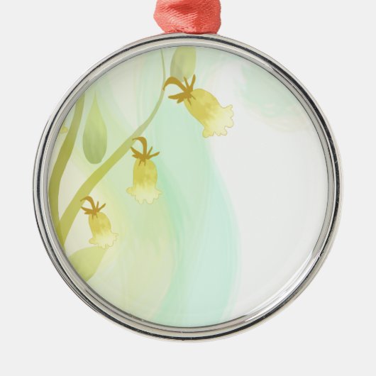 Waterverf gele cellen metalen ornament (Voorkant)