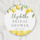 Waterverf Gele Citroen Bruidsdouche Bedankjes Labels (Achterkant)