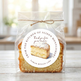 Waterverf Gele Citroen Cake Thuisbakkerij Dank Je Ronde Sticker