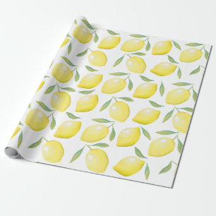 Waterverf gele citroenen cadeaupapier