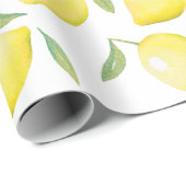 Waterverf gele citroenen cadeaupapier (Rol Hoek)