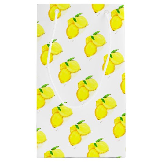 Waterverf Gele citroenen Citrus Klein Cadeauzakje (Achterkant)