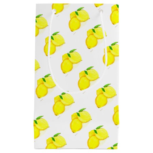 Waterverf Gele citroenen Citrus Klein Cadeauzakje (Voorkant)