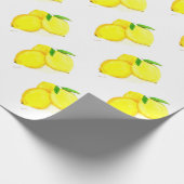 Waterverf Gele citroenen Citrus Rustic Cadeaupapier (Hoek)