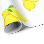 Waterverf Gele citroenen Citrus Rustic Cadeaupapier (Rol Hoek)