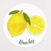 Waterverf gele citroenen labels (Design 2)