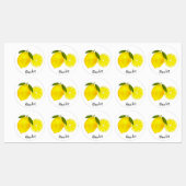 Waterverf gele citroenen labels (Vel)