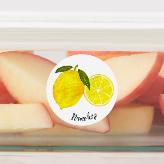 Waterverf gele citroenen labels (Aangebracht)