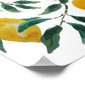 waterverf gele citroenpatroon poster (Hoek)