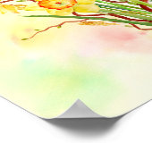 Waterverf Gele Daffodils Spring Flowers Poster (Hoek)