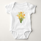 Waterverf Gele Daffodils Spring Flowers Romper (Voorkant)