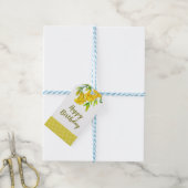 Waterverf Gele dag Lilies Cadeaulabel (Met Touw)
