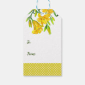 Waterverf Gele dag Lilies Cadeaulabel (Achterkant)