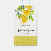 Waterverf Gele dag Lilies Cadeaulabel (Voorkant)