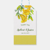 Waterverf Gele dag Lilies Cadeaulabel (Achterkant)