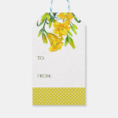 Waterverf Gele dag Lilies Cadeaulabel (Achterkant)