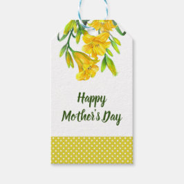 Waterverf Gele dag Lilies Cadeaulabel