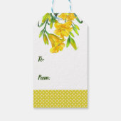 Waterverf Gele dag Lilies Cadeaulabel (Achterkant)